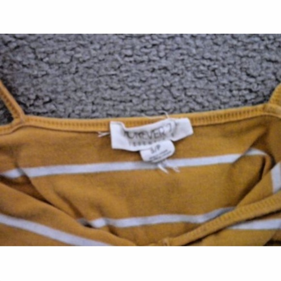 Forever 21 Tank Top Small Yellow Stripe Cami Shirt - Picture 3 of 3